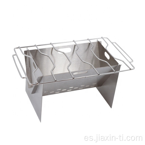 Estufa de picnic plegable de titanio con placa de parrilla